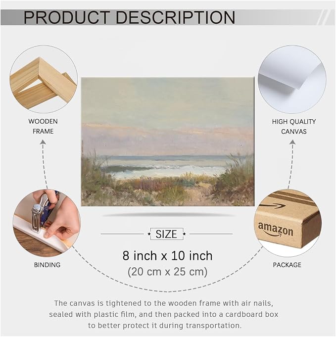 Nature Ocean Scenery Wall Art Beach Landscape Posters Vintage Coastal Aesthetic - Image 2