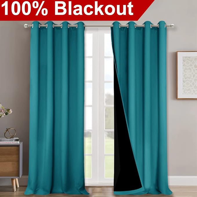 NICETOWN Full Shading Curtains 90 inches Long 2 Panels Set - Image 2