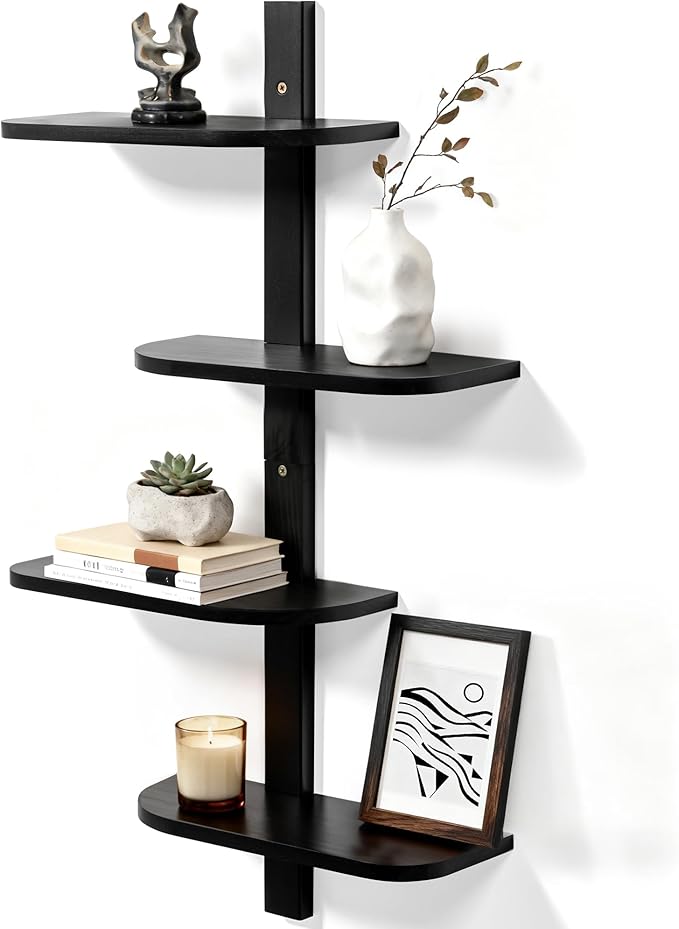 Afuly Black Floating Shelves for Wall Display Shelf Unit Modern Decorative by Afuly