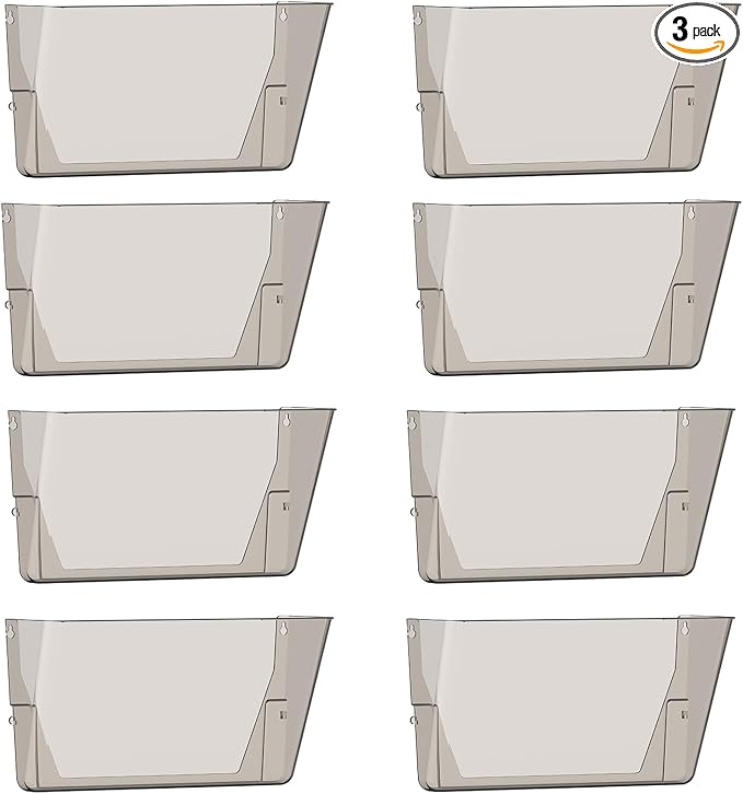 Gawerk Clear Acrylic Single Pocket, Plastic Hanging Wall Mount File Holder by Gawerk