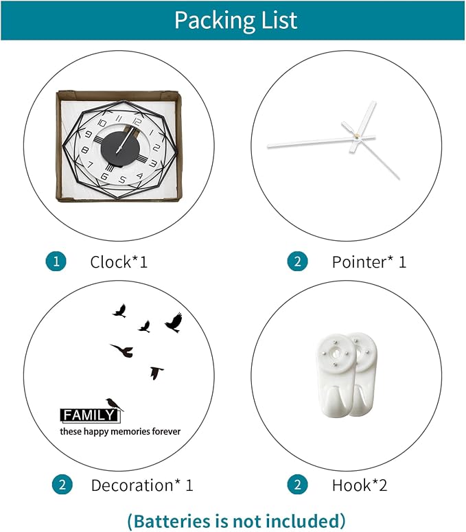 Large Wall Clocks for Living Room Decor Modern Wall Clock Battery Operated - Image 7