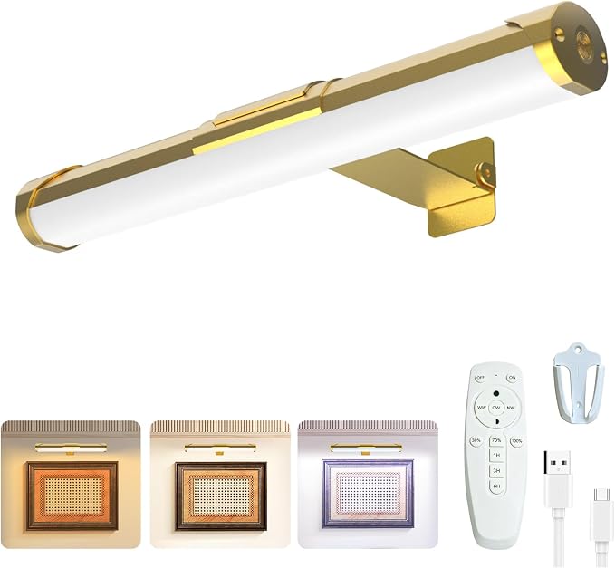 MIOBLUE Picture Light with Remote and Timer, 13.8in Rechargeable Picture Light by MIOBLUE