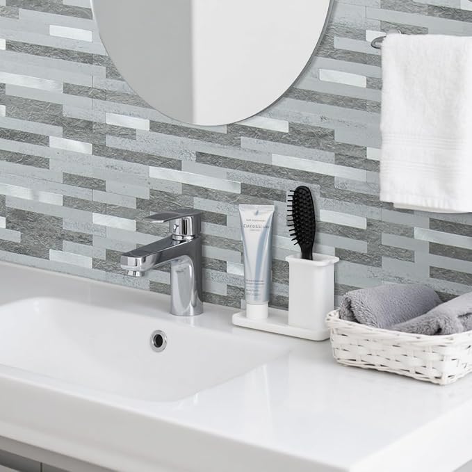 AULIGET 20 Sheets Faux Stone Peel and Stick Backsplash - Image 4