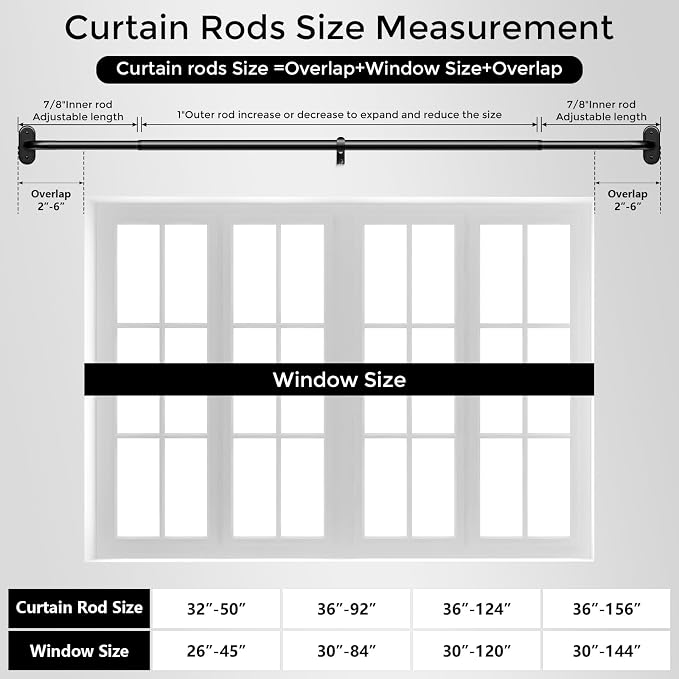 Curtain Rods 36-152 Inch, Living Room, Sliding Door - Image 8