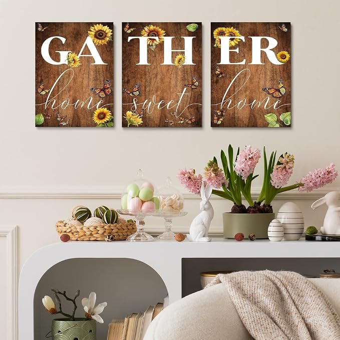 GUBIYU Gather Signs for Home Decor Gather Wall Decor for Dining Room Home Sweet - Image 4
