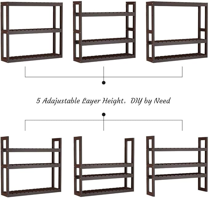 Domax Bamboo Bathroom Shelf 3-Tier Wall Mount Storage Rack Multifunctional - Image 5