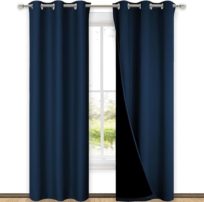 NICETOWN Moroccan Blue Full Shade Curtain Panels, Pair of Thermal Insulated & by NICETOWN