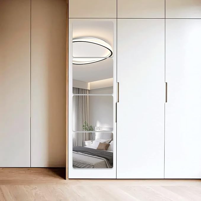 JEOYOO Full Length Wall Mirror Tiles, Frameless Full Body Mirror Tiles - Image 4