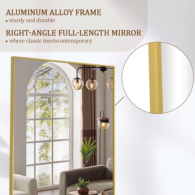 Koonmi 71"x26" Floor Mirror Full Length, Bedroom Floor Body Mirror - Image 3