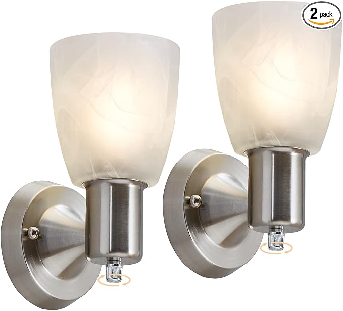 EJIAXIN Wall Sconces Set of 2, Brushed Nickel Vanity Lights by WelcometoEJIAXIN