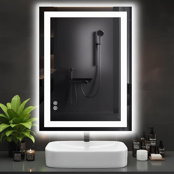 DUMOS 28.1"x36.1" LED Bathroom Mirror, Smart Anti-Fog Bathroom Vanity Mirror by DumosLifestyle