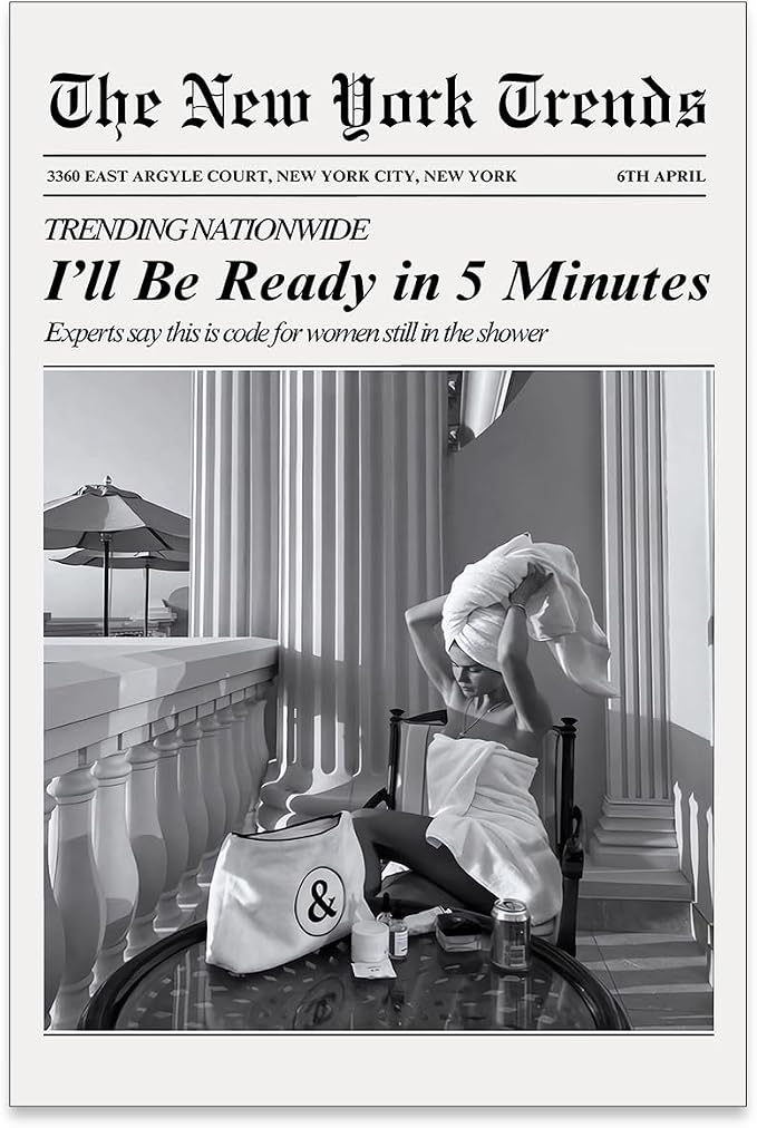 Vintage Newspaper Wall Art Trendy Black and White Aesthetic Posters Funny I'll by FuSatisYilife