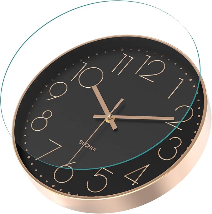 Silent Wall Clock 12 Inch Non-Ticking Wall Clocks Battery Operated - Image 2