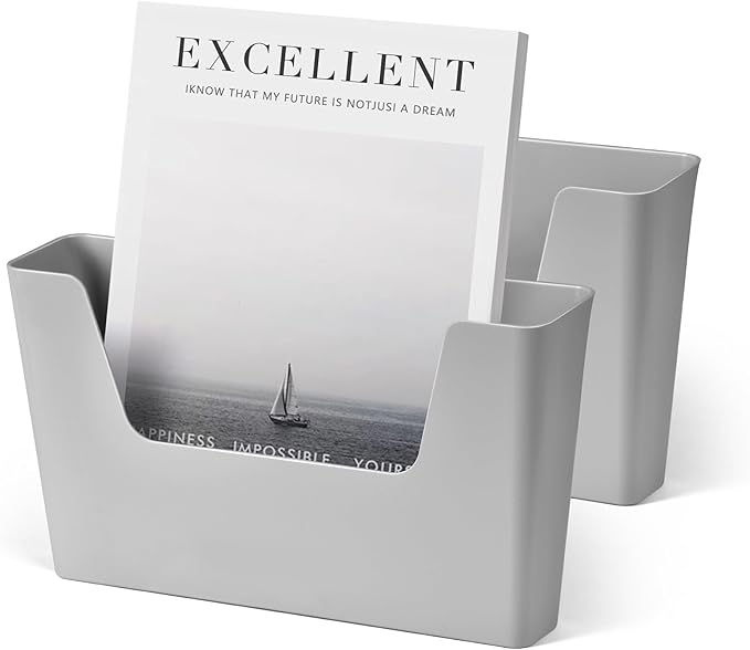 YOHOM Adhesive File Holder Plastic Document Folder Door No Drilling Mount Mail by Yohom