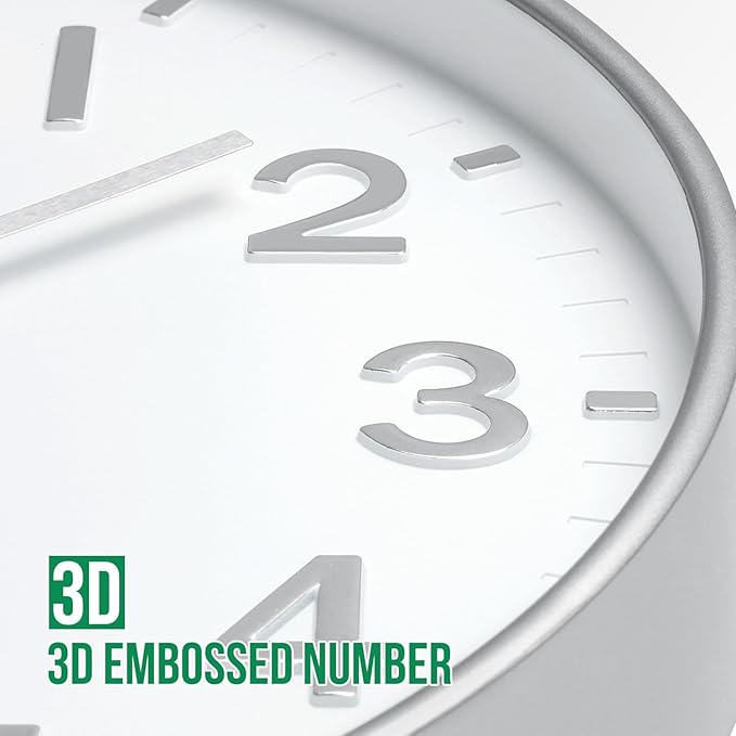 Wall Clock Modern Simple Quartz Decorative Clock Non-Ticking Silent Battery - Image 6