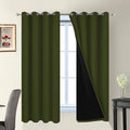 Yakamok Green 100% Blackout Curtains, Total Blackout Lined Curtain Panels by Yakamok