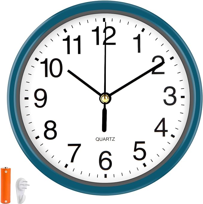 Silent Wall Clock Non Ticking, 6 Inch Wall Clocks Battery Operated, Small by EternaHora