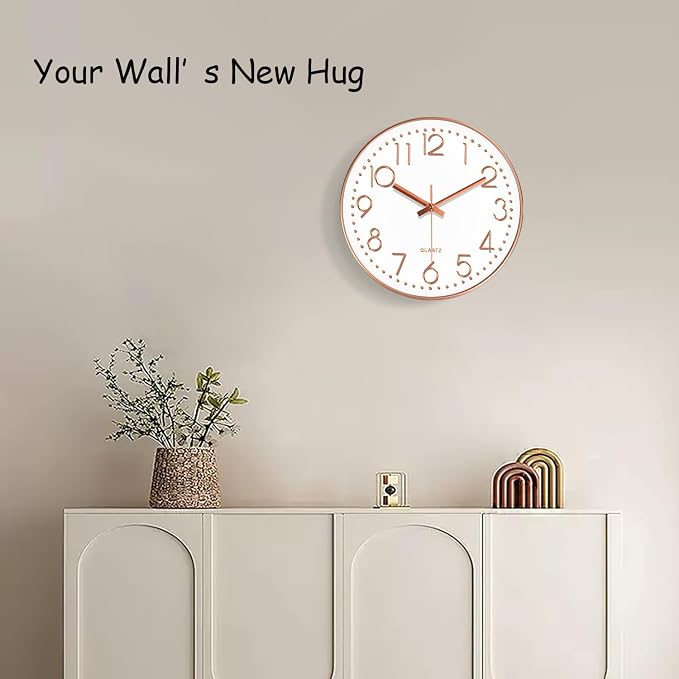Silent Wall Clocks Battery Operated 8 Inch, Analog Wall Clock - Image 2