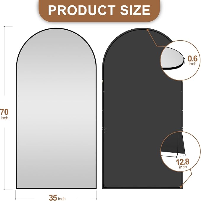 Delma Full Length Mirror, Large Floor Mirror - Image 2