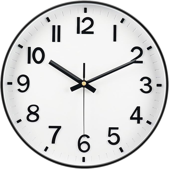 Wall Clocks Battery Operated, 12 Inch Non Ticking Digital Wall Clock, Silent by MABPEDO
