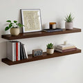 Homeforia Walnut 42 inch Floating Shelves, High End Solid Real Wood 42inch by Homeforia