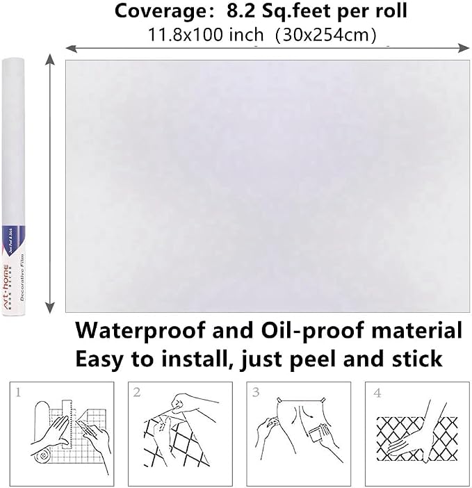 Arthome 11.8"x100" White Contact Paper, Peel and Stick Matte Wallpaper - Image 7