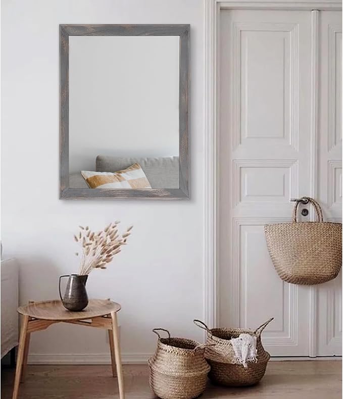 AAZZKANG Wooden Mirror Rectangle Rustic Mirrors - Image 5