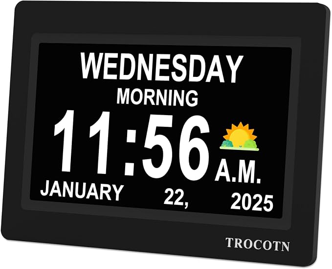 TROCOTN Dementia Clocks, Large Display Calendar Alarm Clock by TROCOTN
