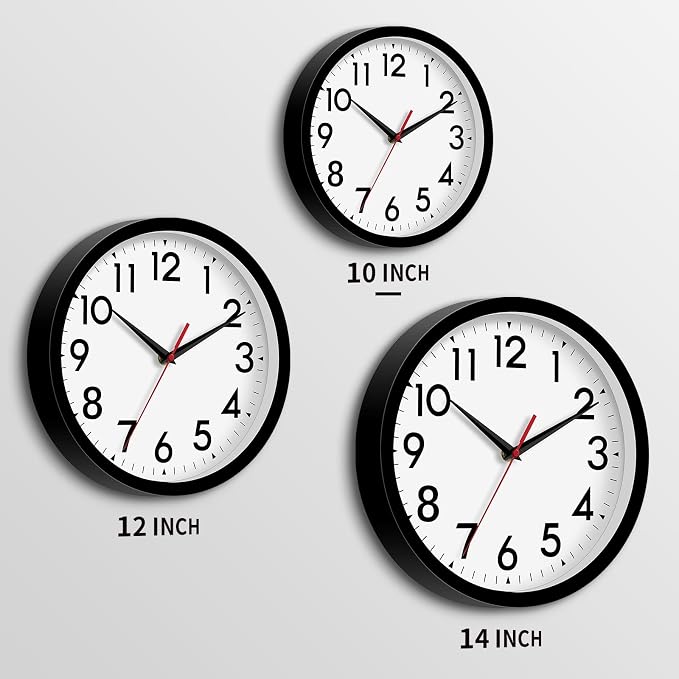 DAXSMY Wall Clock Analog 10 Inch Silent Non Ticking Battery Operated Modern - Image 3