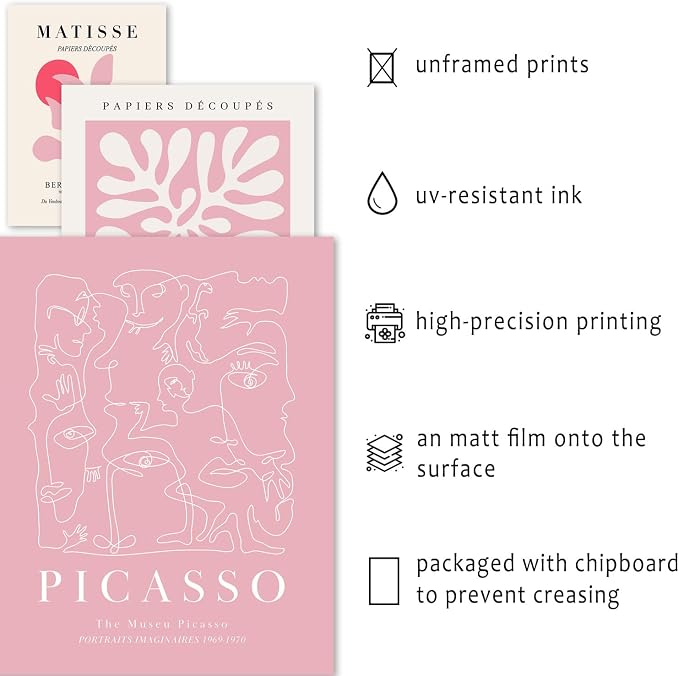 ANERZA 16 PCS Pink Wall Art Decor, Matisse Gallery Wall Prints - Image 3