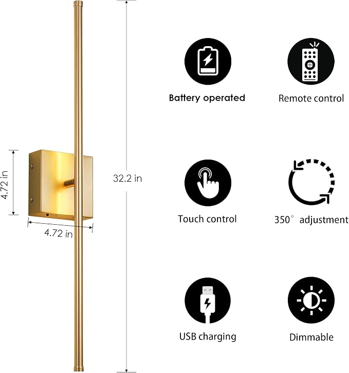 KARTOOSH Battery Operated Wall Sconces - Image 3