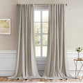 MIULEE Natural Back Tab Blackout Curtains 120 Inch Long 2 Panels Set by MIULEE