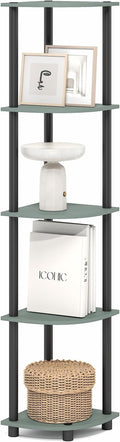 Furinno Turn-N-Tube Corner Shelf, 5-Tier Corner Bookshelf, Open Storage Shelves by Furinno-FitsYourSpaceFitsYourBudget