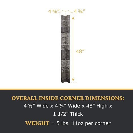 AZ Faux High-Density Polyurethane Faux Stone Flush Inside Corner - Image 3