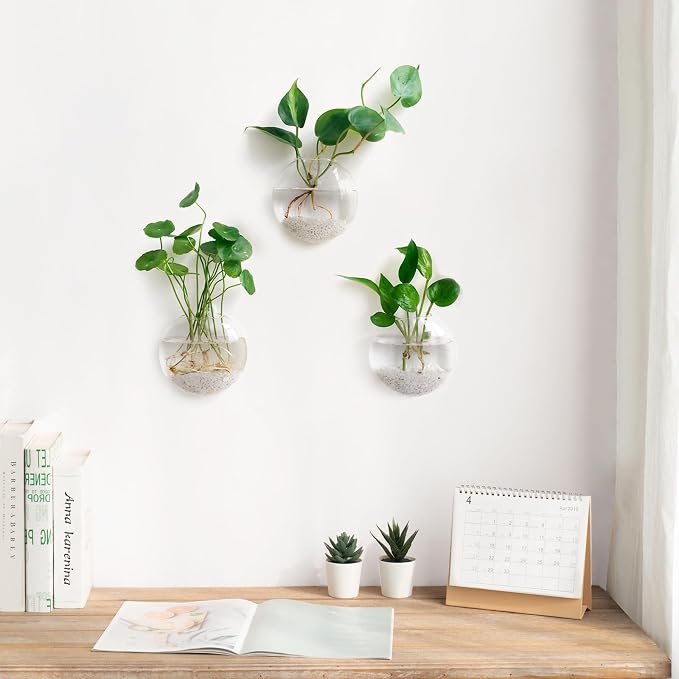 Mkono Wall Hanging Planter Propagation Station Glass Flower Vase - Image 7