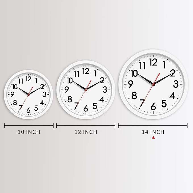 AKCISOT 14 Inch Wall Clock Silent Non Ticking Modern Wall Clocks Battery - Image 3