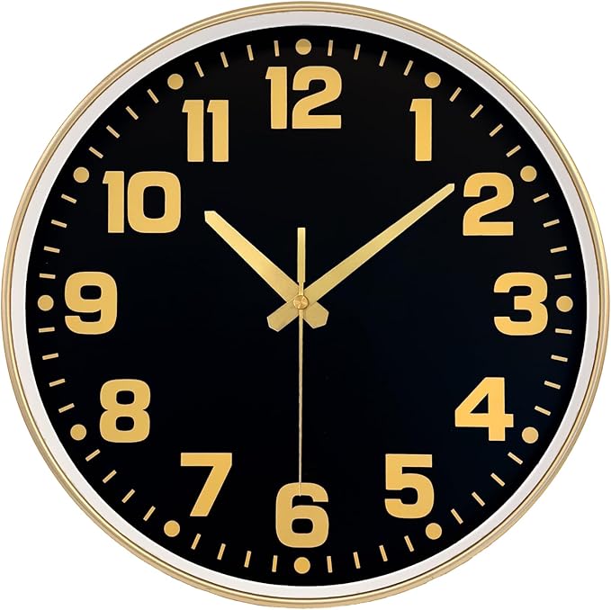 Modern Silent Wall Clock, 10inch Non-Ticking Analog Battery Operated Clock by MABPEDO
