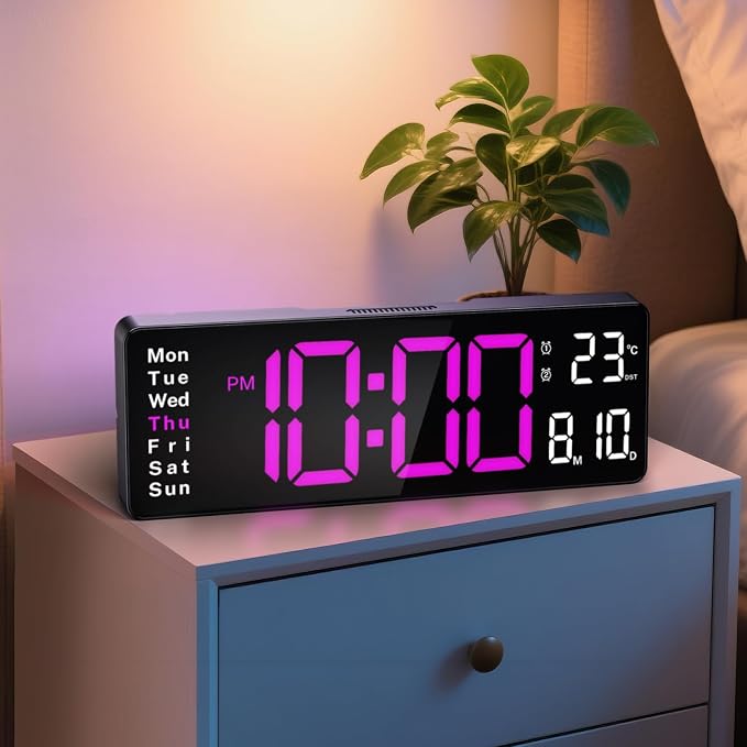 Digital Clock Large Display, Led Big Wall Clocks by Brauthon