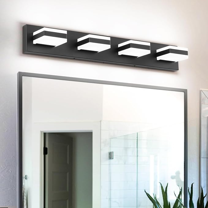 SOLFART Bathroom Light Fixtures, 4 Lights Modern LED Vanity Lights Over Mirror - Image 2