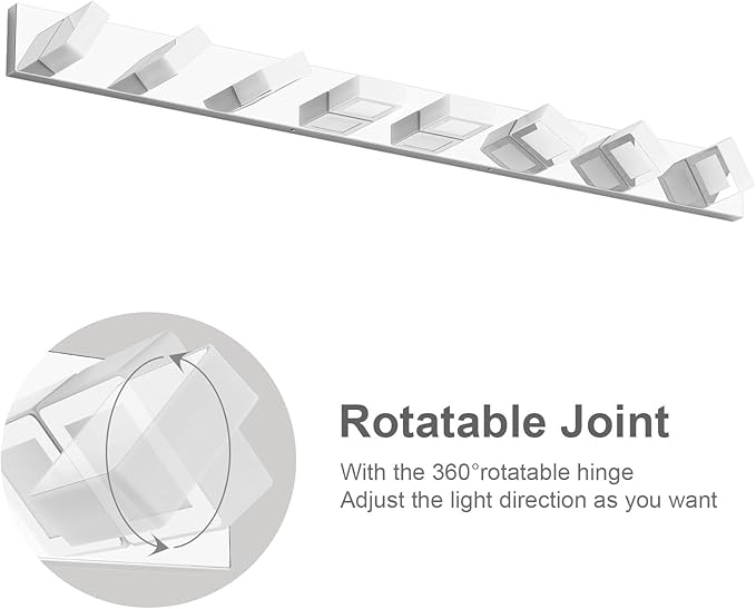 Ralbay 52" Modern Chrome Vanity Lights 8 Lights Acrylic Stainless Steel LED - Image 2