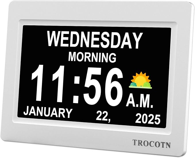 TROCOTN Dementia Clocks, Large Display Calendar Alarm Clock by TROCOTN