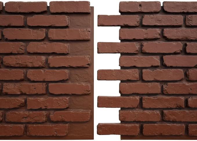 EverStone Aged Brick Faux Brick Panel, 46 7/8"W x 27"H x 1 1/4"D - Image 8