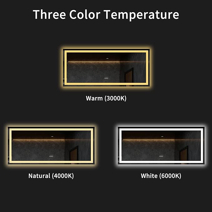 LOAAO 60X28 LED Bathroom Mirror - Image 6