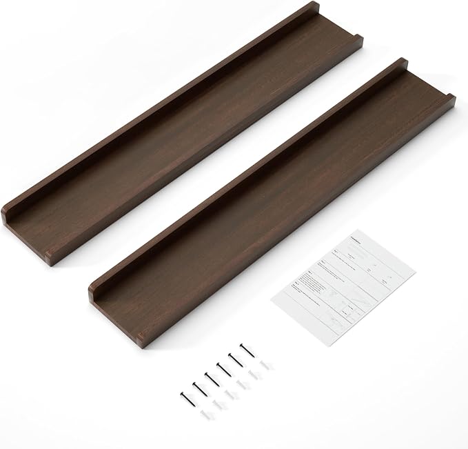 Love-KANKEI 36 Inch Long Floating Shelves Wall Mounted Set of 2, Large Wood - Image 7