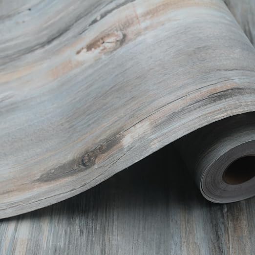 Wood Grain Peel and Stick Floor Tiles – 11.8” Width, Full Roll Length of 394" – by auxua