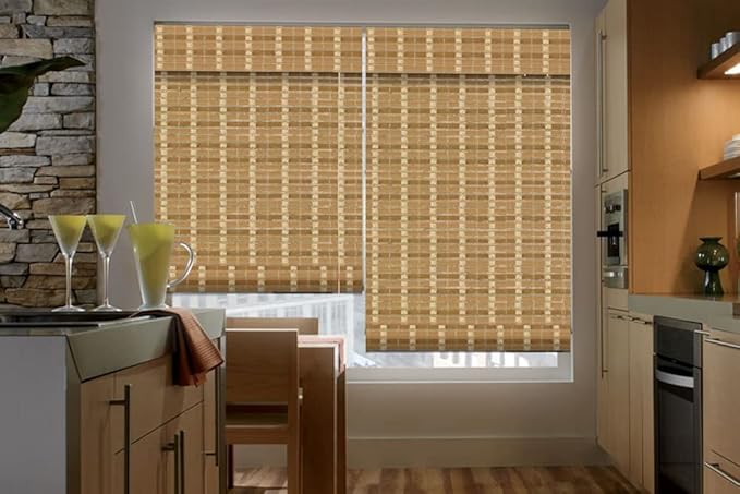 Letau No Drill No Tools Cordless Wood Window Shades Blinds, Bamboo Light - Image 3