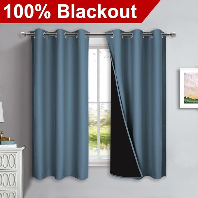 NICETOWN 100% Blackout Short Curtains - Image 2