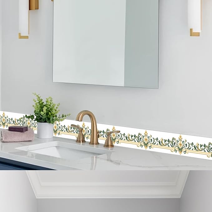 HOMETITUTE Wallpaper Border Peel and Stick Classic Wall Trim 4x196 Inch Baroque - Image 5