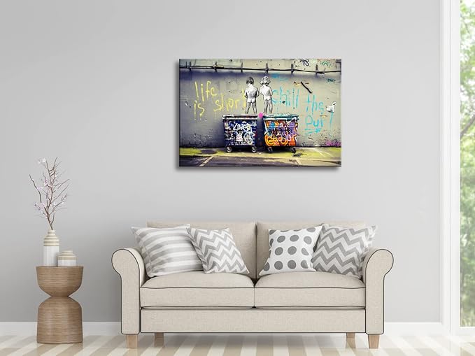 Wieco Art Large Gallery Wrapped Canvas Prints Life is Short Chill the Duck Out - Image 3