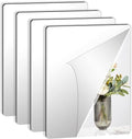 JUNEBRUSHS 4 Pack Self Adhesive Acrylic Mirrors, 12x 16 Inch Mirrors Tiles by JUNEBRUSHS